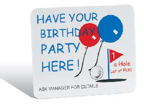 Have Your Birthday Party Here Sign