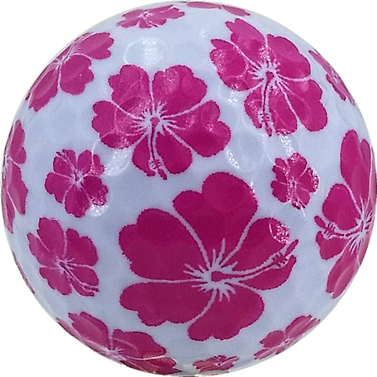 Hibiscus Pink Premium Novelty Beach Golf Balls - One Dozen