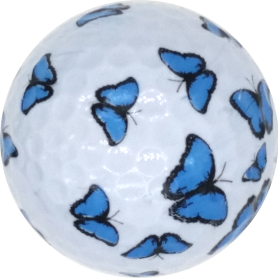 Blue Butterflies Novelty Golf Balls - One Dozen