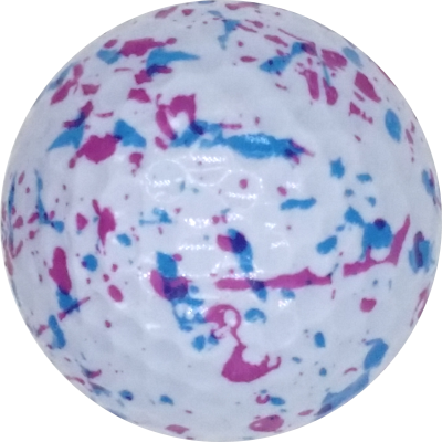 Confetti Pink & Blue on White Novelty Golf Balls - One Dozen