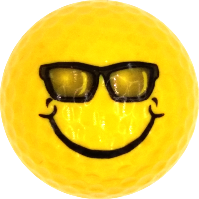 Smiley Face w/Sunglasses Novelty Beach Golf Balls - One Dozen