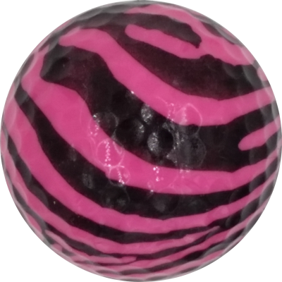 Zebra on Pink Novelty Golf Balls - One Dozen