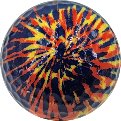 Tie Dye Red & Blue on Yellow Novelty Golf Balls - One Dozen