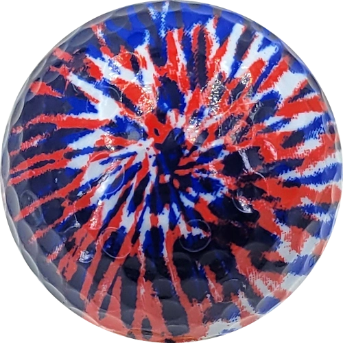 Tie Dye Red, White & Blue Novelty Golf Balls - One Dozen