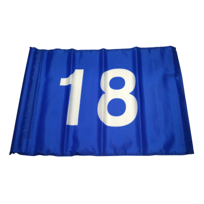 Blue Flag White Number 18 (18.5'' by 13.5'')