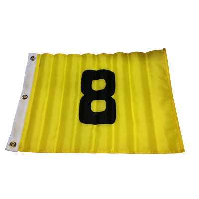 Yellow Flag Black Number 8 with Grommets