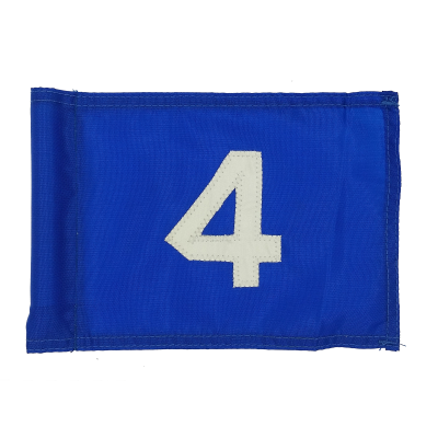 Blue Flag White Number 4 (18.5'' by 13.5'')