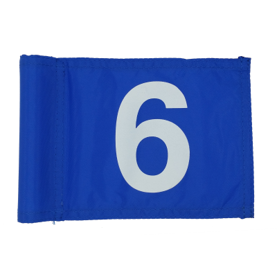Blue Flag White Number 6 (18.5'' by 13.5'')