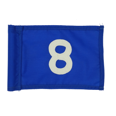 Blue Flag White Number 8 (18.5'' by 13.5'')