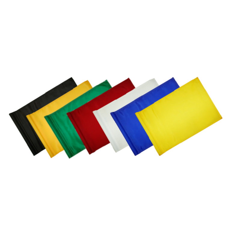 9 Regulation Size Golf Plain Nylon Flags - Blue, Red, White, Black, Green & Yellow (18" x 13-3/4")