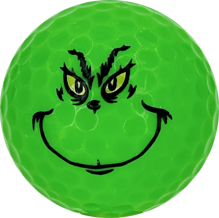 Grinch Face Holiday Novelty Golf Balls -  One Dozen