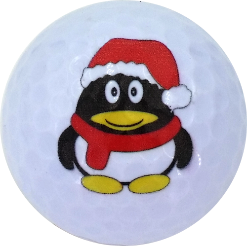 Penguin on White Holiday Novelty Golf Balls -  One Dozen