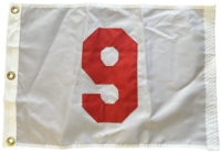 White Flag Red Number 9 (18.5'' by 13.5'') Grommet