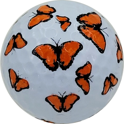 Orange Butterflies Novelty Golf Balls - One Dozen