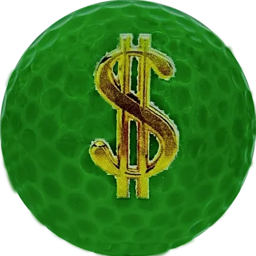 NEW Dollar Sign Novelty  Golf Balls - One Dozen